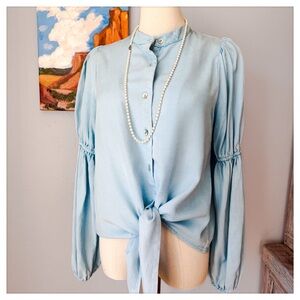 Amadi Puff Sleeve Tie Blouse